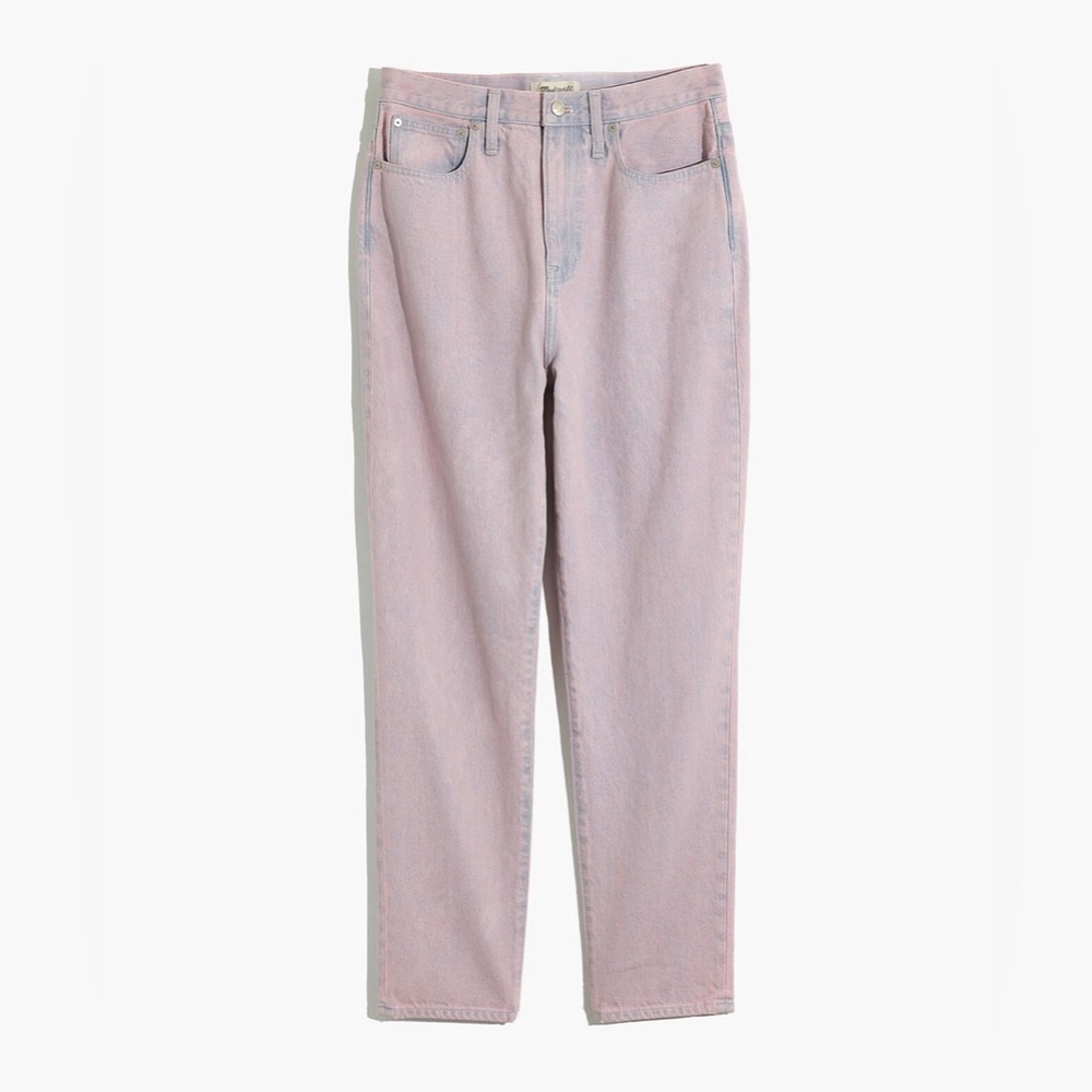 Madewell High Rise Mom Jeans Pink Denim Size 27 4 Overdyed Edition Small - Picture 1 of 8